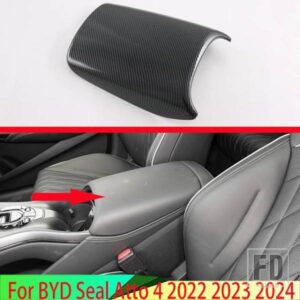 BYD シール ATTO 4 EV 2022 2023 2024 カーアクセサリーカーボンスタイル中列アームレストボックスカバートリム
