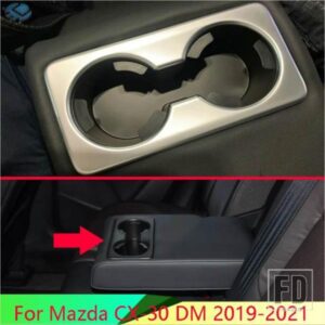 マツダ CX-30 DM 2019-2021 ABS クロームリアドリンクカップホルダークロームトリムカバーベゼルサラウンドフレームスタイリング