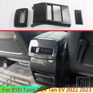 BYD 唐 II EV タン EV 2022 2023 カーアクセサリーカーボンスタイルメッキアームレストボックスリアエアベントフレームトリムカバー
