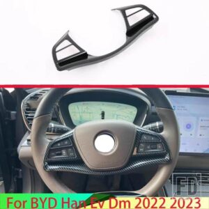 BYD ハン EV DM 2022 2023 カーアクセサリーステアリングホイールパネルカバーベゼルトリムインサートバッジモールドガーニッシュ