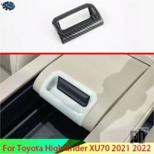トヨタハイランダー XU70 2021 2022 カーアクセサリーカーボンスタイルアームレストケーススイッチ装飾スパンコール