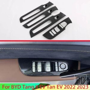 BYD 唐 II EV タン EV 2022 2023 カーボンスタイルドア窓アームレストカバースイッチパネルトリムモールディングガーニッシュ
