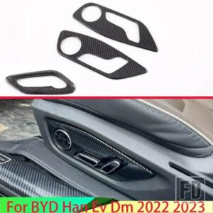BYD ハン EV DM 2022 2023 カーアクセサリーカーボンスタイルインテリアインナーシート調整スイッチノブボタンカバートリム