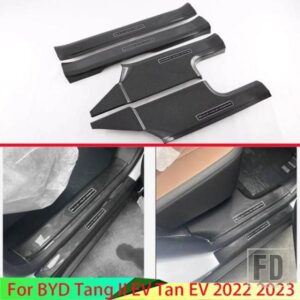 BYD 唐 II EV タン EV 2022 2023 カーボンスタイル内側外側ドアドアシルパネルスカッフプレートキックステップトリムカバープロテクター