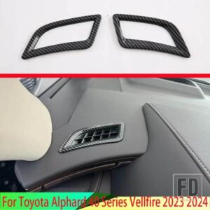 トヨタアルファード 40 シリーズヴェルファイア 2023 2024 カーボンスタイルアッパーフロントエアベントアウトカバーダッシュボードトリムベゼルフレーム