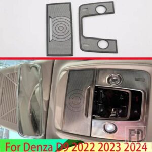 DENZA D9 DMI EV 2022 2023 2024 カーアクセサリーステンレストップメガネケース読書ランプシェード装飾トリム