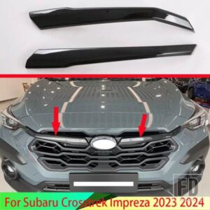 スバル CROSSTREK インプレッサ 2023 2024 カーボンスタイルフロントセンターメッシュグリルグリルカバーラジエーターストリップトリム装飾