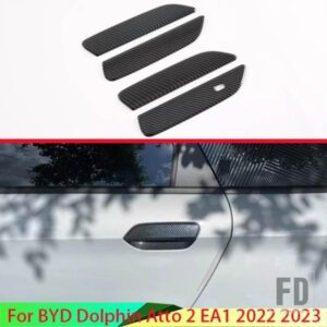 BYD ドルフィン ATTO 2 EA1 2022 2023 カーボンスタイルドアハンドルカバースマートキー穴キャッチキャップトリムモールド