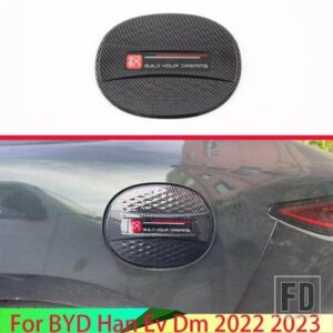 BYD ハン EV DM 2022 2023 カーアクセサリーカーボンスタイル装飾グリッター充電ポートカバー