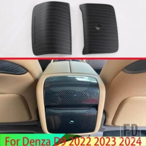DENZA D9 DMI EV 2022 2023 2024 カーアクセサリーカーボンスタイルミドルアームレストボックスリア水カップフレーム装飾