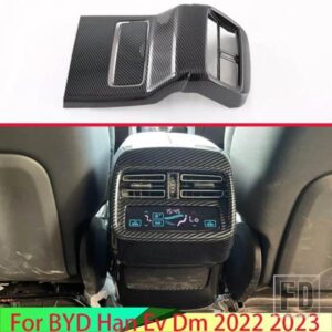 BYD ハン EV DM 2022 2023 カーアクセサリーカーボンスタイルメッキアームレストボックスリアエアベントフレームトリムカバー