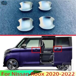 日産ルークス 2020-2023 2021 カーアクセサリー ABS クロームドアハンドルボウルカバーカップキャビティトリムインサートキャッチモールドガーニッシュ