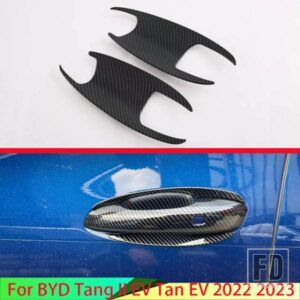 BYD 唐 II EV タン EV 2022 2023 カーボンスタイルドアハンドルボウルカバーカップキャビティトリムインサートキャッチモールドガーニッシュ