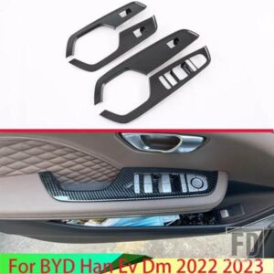 BYD ハン EV DM 2022 2023 カーアクセサリーカーボンスタイルドア窓アームレストカバースイッチパネルトリムモールドガーニッシュ