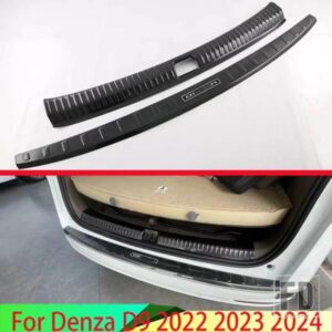 DENZA D9 DMI EV 2022 2023 2024 カーボンスタイルリアバンパー窓枠外側内側トランク装飾プレート