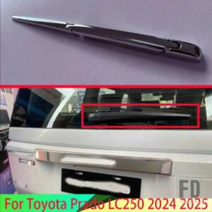トヨタプラド LC250 2024 2025 ABS クロームリアウィンドウワイパーアームブレードカバートリムオーバーレイノズルモールドガーニッシュ