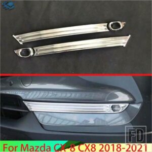 マツダ CX-8 CX8 2018-2021 カーアクセサリー ABS クロームフロントフォグライトランプカバートリムモールドベゼルガーニッシュステッカー 2019 2020