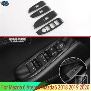 マツダ 6 アテンザ MAZDA6 2018 2019 2020 カーボンスタイルドア窓アームレストカバースイッチパネルトリムモールディングガーニッシュ