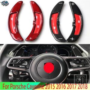 カーボンカーアクセサリーステアリングホイールシフトパドル延長ポルシェカイエン 2015-18