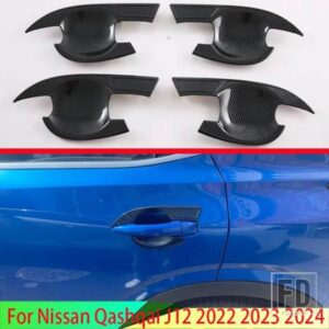 日産キャシュカイ J12 2022 2023 2024 ピアノブラックドアハンドルボウルカバーカップキャビティトリムインサートキャッチモールドガーニッシュ