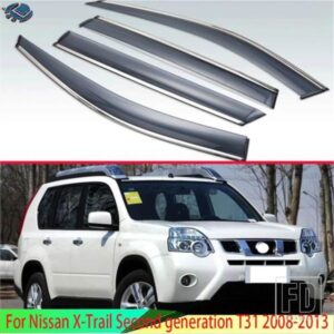 日産エクストレイル第二世代 T31 2008-2013 プラスチック外装バイザーベントシェード窓日雨ガードディフレクター 2009 2011