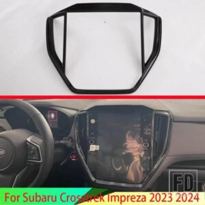 スバル CROSSTREK インプレッサ 2023 2024 カーアクセサリーカーボンスタイルナビゲーションボックスカーナビゲーションスイッチパネルトリムカバー