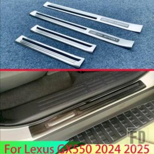 レクサス GX550 2024 2025 カーアクセサリーステンレスインナー OOUSIDE ドアシルパネルスカッフプレートキックステップトリムカバー