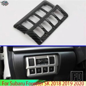 スバルフォレスター SK 2018-2024 2020 2021 カーアクセサリー ABS クロームヘッドライトスイッチボタンコントロールパネルカバートリムベゼル