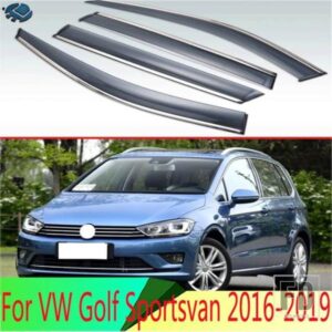 VW ゴルフ SPORTSVAN 2016-19 プラスチック外装バイザーベントシェード窓日雨ガードディフレクター 4 個