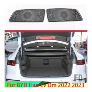 BYD ハン EV DM 2022 2023 カーアクセサリーステンレスリアトランクツイーターホーンカバースパンコールで飾
