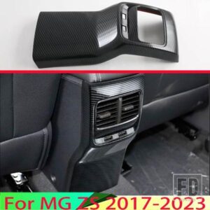 MG ZS 2017-2023 カーアクセサリーカーボンスタイルアームレストボックスリアエアベントフレームトリムカバー