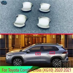 トヨタカローラクロス XG10 2020 2021 ABS クロームドアハンドルボウルカバーカップキャビティトリムインサートキャッチモールドガーニッシュ