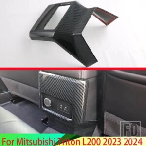 三菱トリトン L200 2023 2024 カーアクセサリーカーボンスタイルアームレストボックスリアエアベントフレームトリムカバー