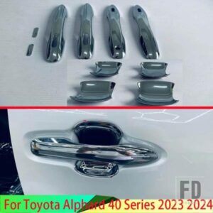トヨタ アルファード 40 シリーズ 2023 2024 ABS クロームドアハンドルボウルカバーカップキャビティトリムインサートキャッチモールドガーニッシュ