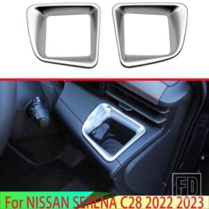 日産セレナ C28 2022 2023 ABS ピアノブラック中央制御計器パネル側水カップホルダー装飾フレーム