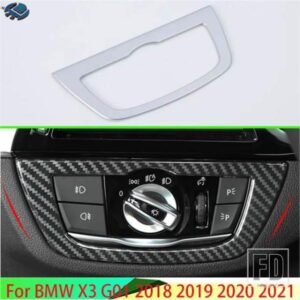 BMW X3 G01 2018-22 カーアクセサリー ABS クロームヘッドライトスイッチボタンコントロールパネルカバートリムベゼル