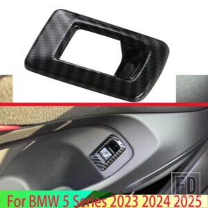 BMW 5 シリーズ 2023 2024 2025 カーアクセサリーカーボンスタイルテールドアカバースイッチボタンコントロールパネルカバートリムベゼル