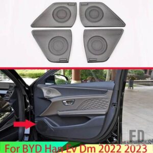 BYD ハン EV DM 2022 2023 カーアクセサリーステンレス 4 ドアホーンカバーはスパンコールで飾られて