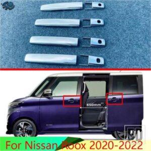 日産ルークス 2020-2022 2021 カーアクセサリー ABS クロームドアハンドルカバースマートキー穴キャッチキャップトリムモールド