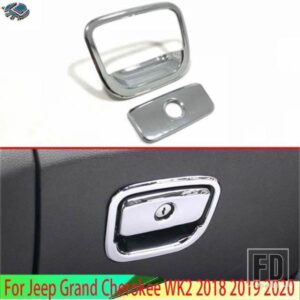 ジープグランドチェロキー WK2 2018-2020 2019 カーアクセサリー ABS クロームステッカーのグローブボックスストアコンテンツボックスカバー装飾