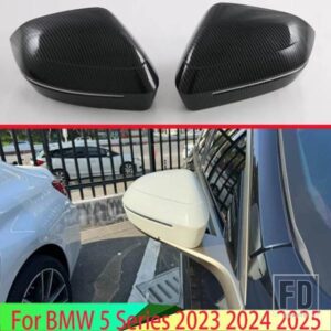 BMW 5 シリーズ 2023 2024 2025 カーアクセサリーカーボンスタイルドアサイドミラーカバートリムリアビューキャップオーバーレイモールド