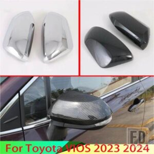 トヨタ VIOS 2023 2024 カーアクセサリー ABS クロームドアサイドミラーカバートリムリアビューキャップオーバーレイモールドガーニッシュ