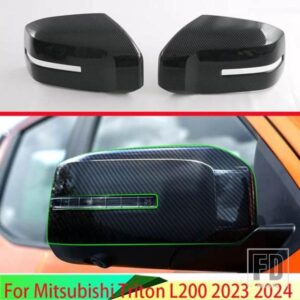 三菱トリトン L200 2023 2024 カーアクセサリー ABS ピアノブラックドアサイドミラーカバートリムリアビューキャップオーバーレイモールド