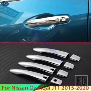 日産キャシュカイ J11 2015-2020 カーアクセサリー ABS クロームドアハンドルカバースマートキー穴キャッチキャップトリムモールド 2018