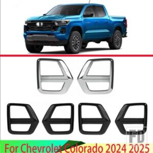 シボレーコロラド 2024 2025 カーアクセサリー ABS クロームフロントフォグライトランプカバートリムモールドベゼルガーニッシュ
