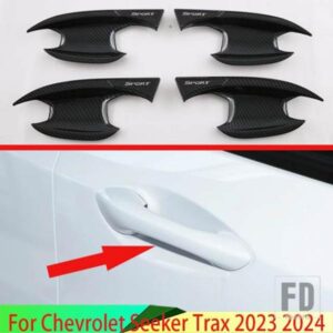 シボレーシーカートラックス 2023 2024 カーボンスタイルドアハンドルボウルカバーカップキャビティトリムインサートキャッチモールドガーニッシュ