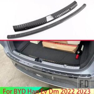 BYD ハン EV DM 2022 2023 カーボンスタイルリアバンパー窓枠外側内側トランク装飾プレートペダル