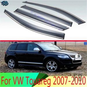 VW トゥアレグ 2007-2010 プラスチック外装バイザーベントシェードウィンドウサンレインガードディフレクター 4 個