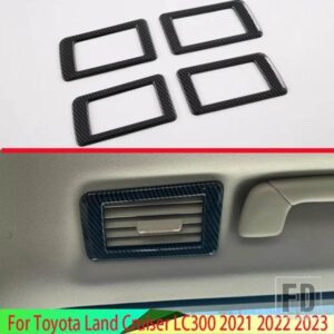 トヨタランドクルーザー LC300 2021-23 カーアクセサリーカーボンスタイルリアエアコントップアウトレット装飾