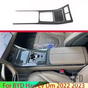 BYD ハン EV DM 2022 2023 カーアクセサリーカーボンスタイルギアシフトパネルセンターコンソールカバートリムフレーム